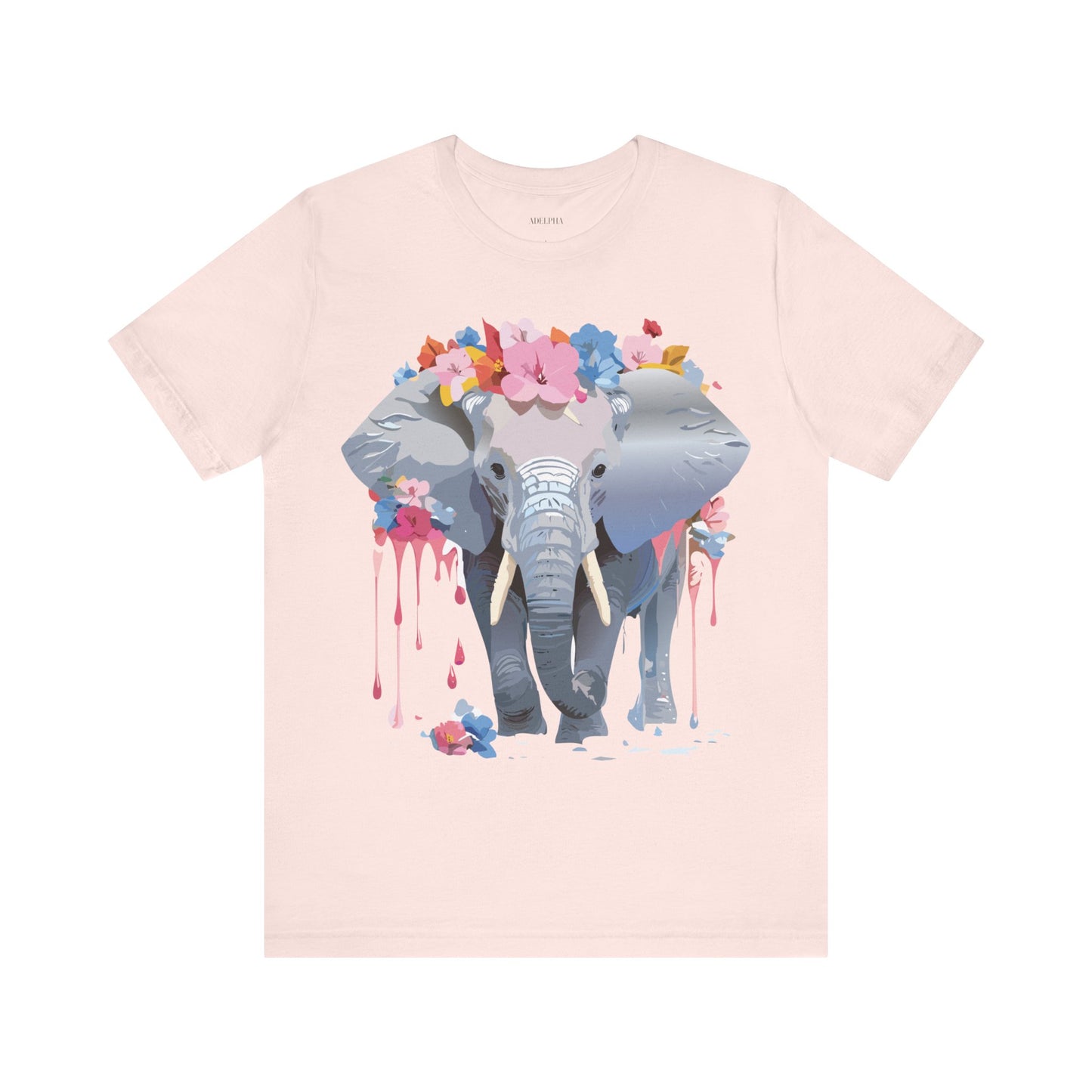 T-shirt en coton naturel avec motif éléphant