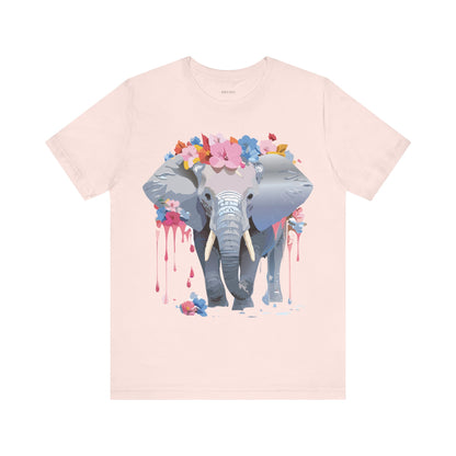 Natural Cotton Tee Shirt with Elephant Printify
