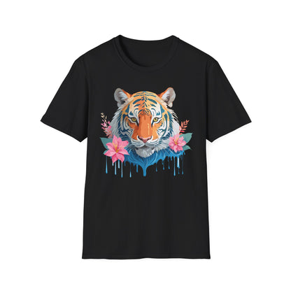 Tiger Unisex Softstyle T Shirt 100 Percent Cotton Gildan 64000 Animal Tee