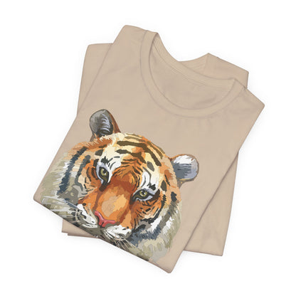 Wild Tiger Face Graphic T-Shirt Unisex Cotton Animal Design Wildlife Tee 1
