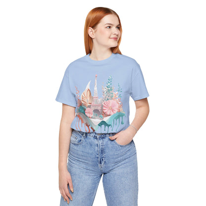 Natural Cotton Tee Shirt - Beautiful Places Collection - Paris Printify