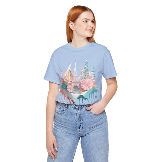 Natural Cotton Tee Shirt - Beautiful Places Collection - Paris Printify