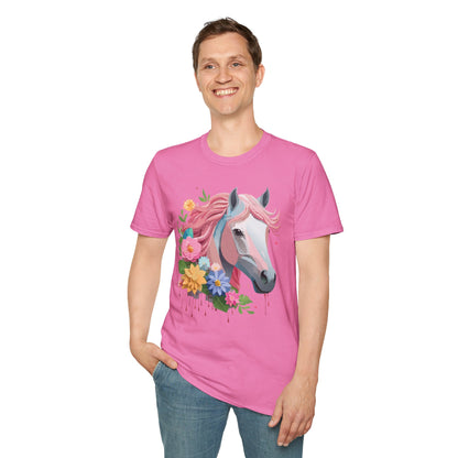 Unisex Horse Shirt Softstyle Cotton Tee With Animal Print Design