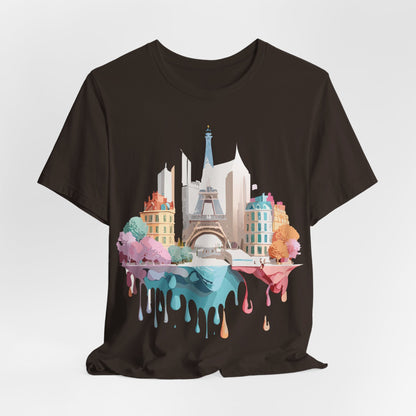 Natural Cotton Tee Shirt - Beautiful Places Collection - Paris Printify