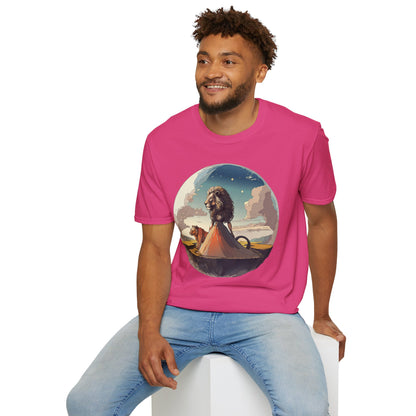 Lion Graphic T Shirt Unisex Softstyle 64000 Gildan 100 Percent Cotton Tee