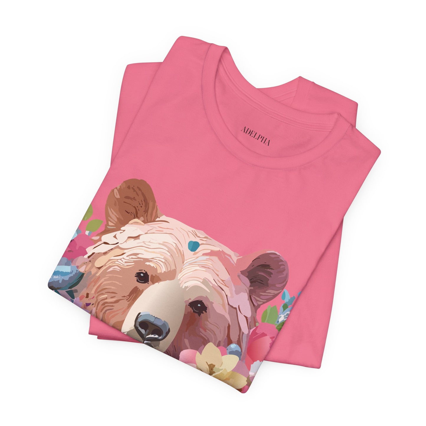 Natural Cotton Tee Shirt with Bear