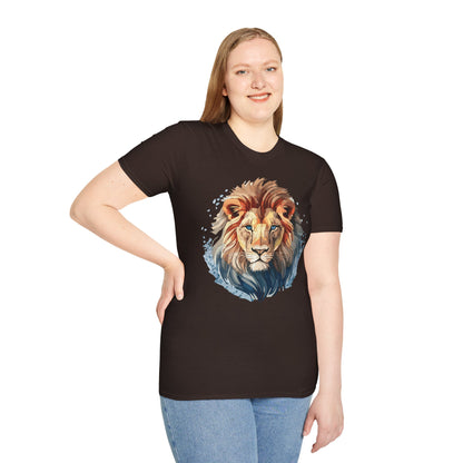 Unisex Lion Shirt Gildan Softstyle 64000 Tee 100 Percent Ring Spun Cotton