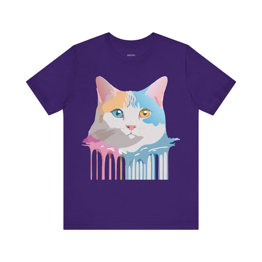 Natural Cotton Tee Shirt with Cat