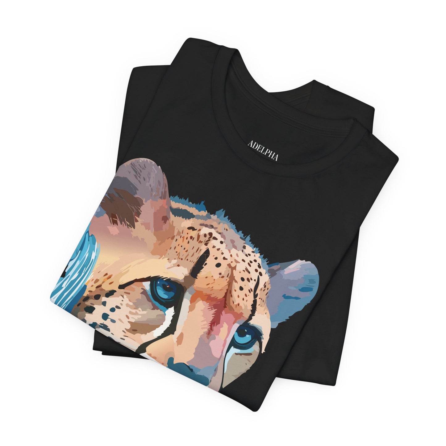 Natural Cotton Tee Shirt with Cheetah