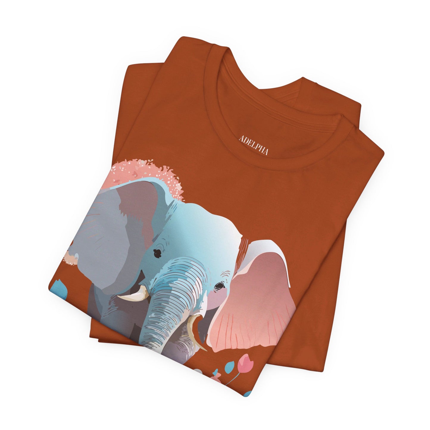 Natural Cotton Tee Shirt with Elephant