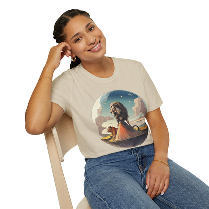 Lion Graphic T Shirt Unisex Softstyle 64000 Gildan 100 Percent Cotton Tee