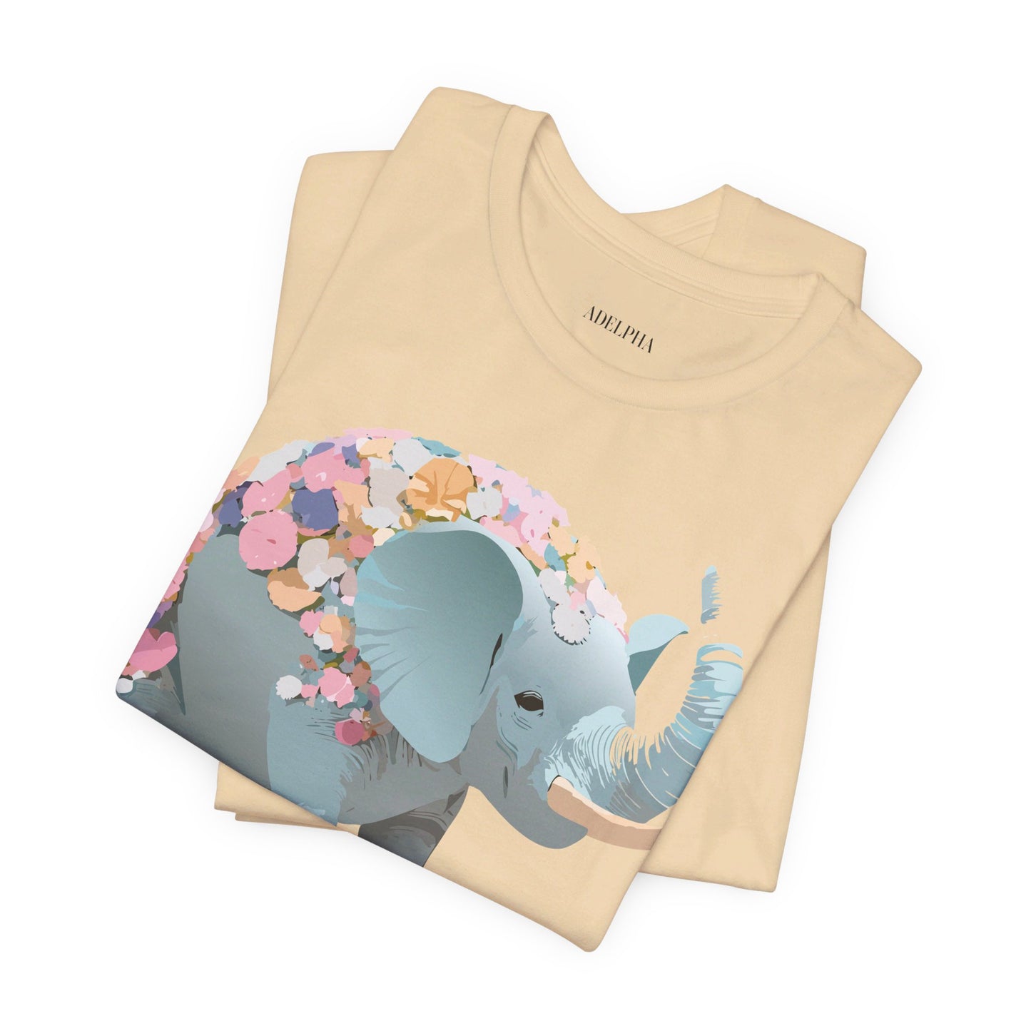 T-Shirt aus natürlicher Baumwolle mit Elefant