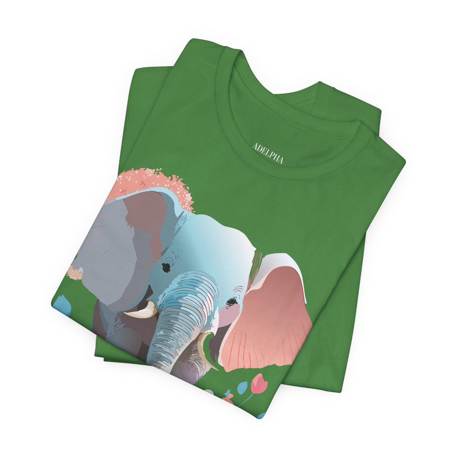 T-shirt en coton naturel avec motif éléphant