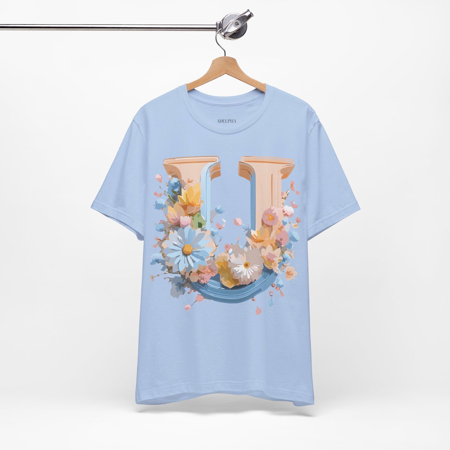 Natural Cotton Tee Shirt - Letters Collection - U