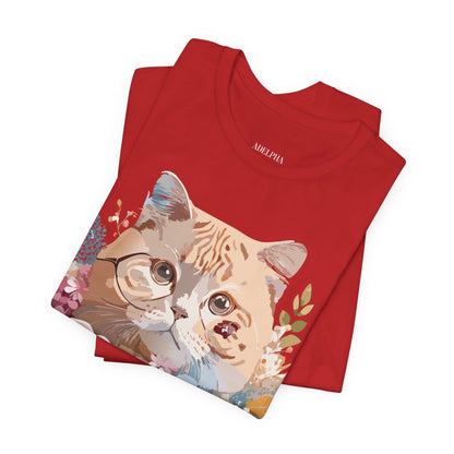 Natural Cotton Tee Shirt with Cat Printify