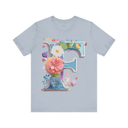Natural Cotton Tee Shirt - Letters Collection - F Printify