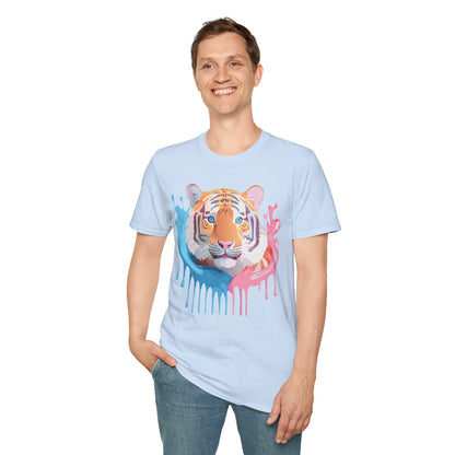 Tiger Shirt Unisex Animal Print Tee Gildan Softstyle 64000 Cotton