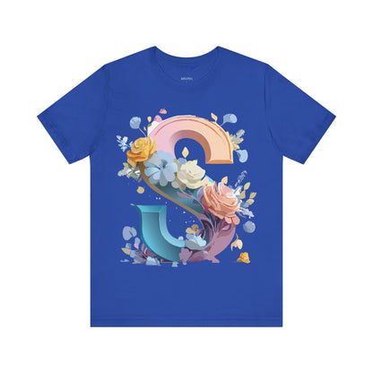 Natural Cotton Tee Shirt - Letters Collection - S Printify