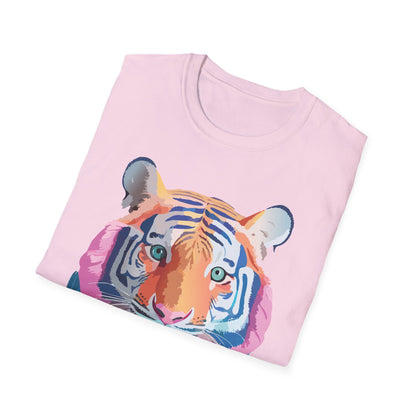 Tiger Print Unisex Softstyle Breathable Cotton Tee 64000 Gildan Shirt