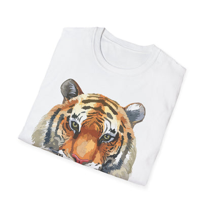 Tiger Print Unisex T Shirt Softstyle 64000 Gildan Ring Spun Cotton Tee