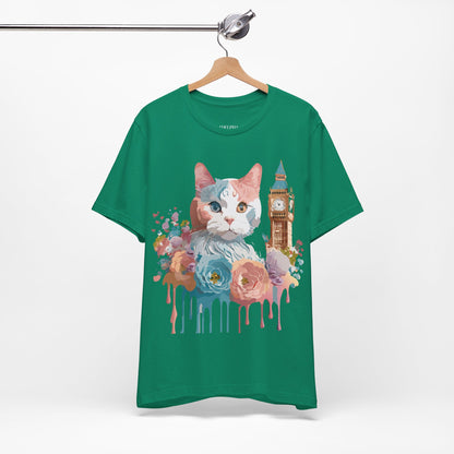 Natural Cotton Tee Shirt with Cat Printify