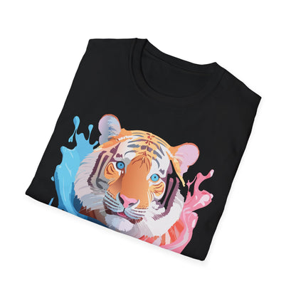 Tiger Shirt Unisex Animal Print Tee Gildan Softstyle 64000 Cotton