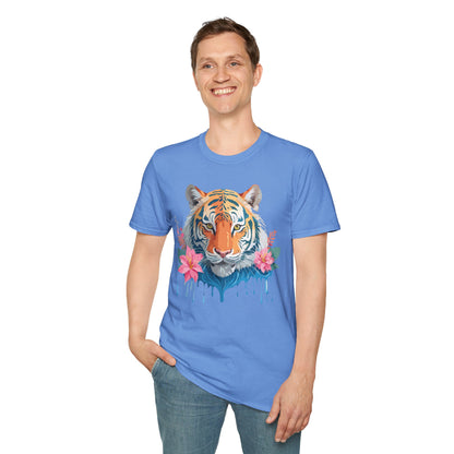 Tiger Unisex Softstyle T Shirt 100 Percent Cotton Gildan 64000 Animal Tee