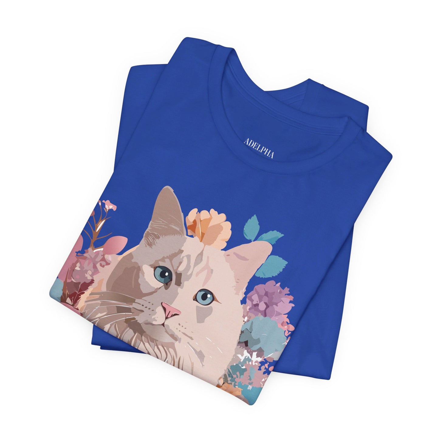 Natural Cotton Tee Shirt with Cat