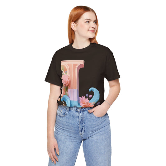 Natural Cotton Tee Shirt - Letters Collection - L Printify