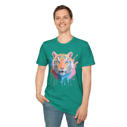Tiger Print Unisex Softstyle T Shirt Gildan 64000 Comfort Tee