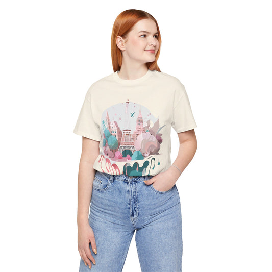 Natural Cotton Tee Shirt - Beautiful Places Collection - Paris Printify