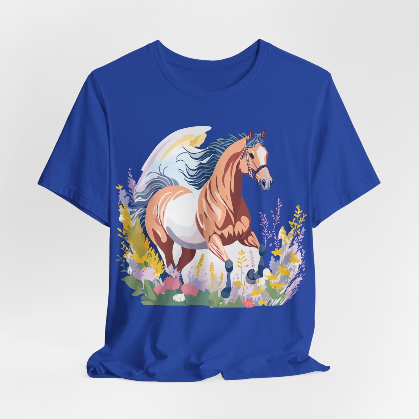 Natural Cotton Tee Shirt with Horse