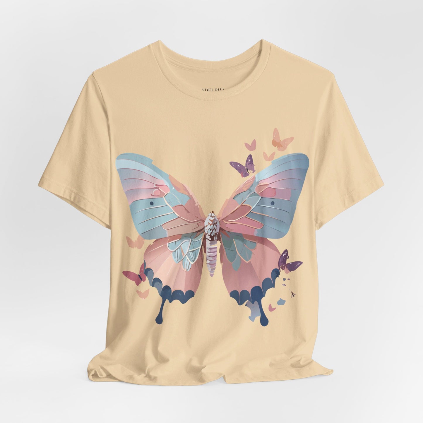 T-Shirt aus natürlicher Baumwolle mit Schmetterling