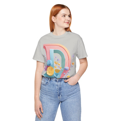 Natural Cotton Tee Shirt - Letters Collection - D Printify