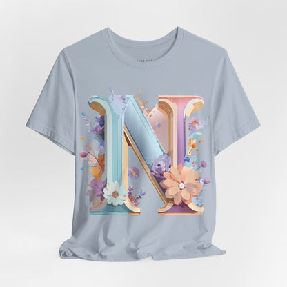 Natural Cotton Tee Shirt - Letters Collection - N Printify