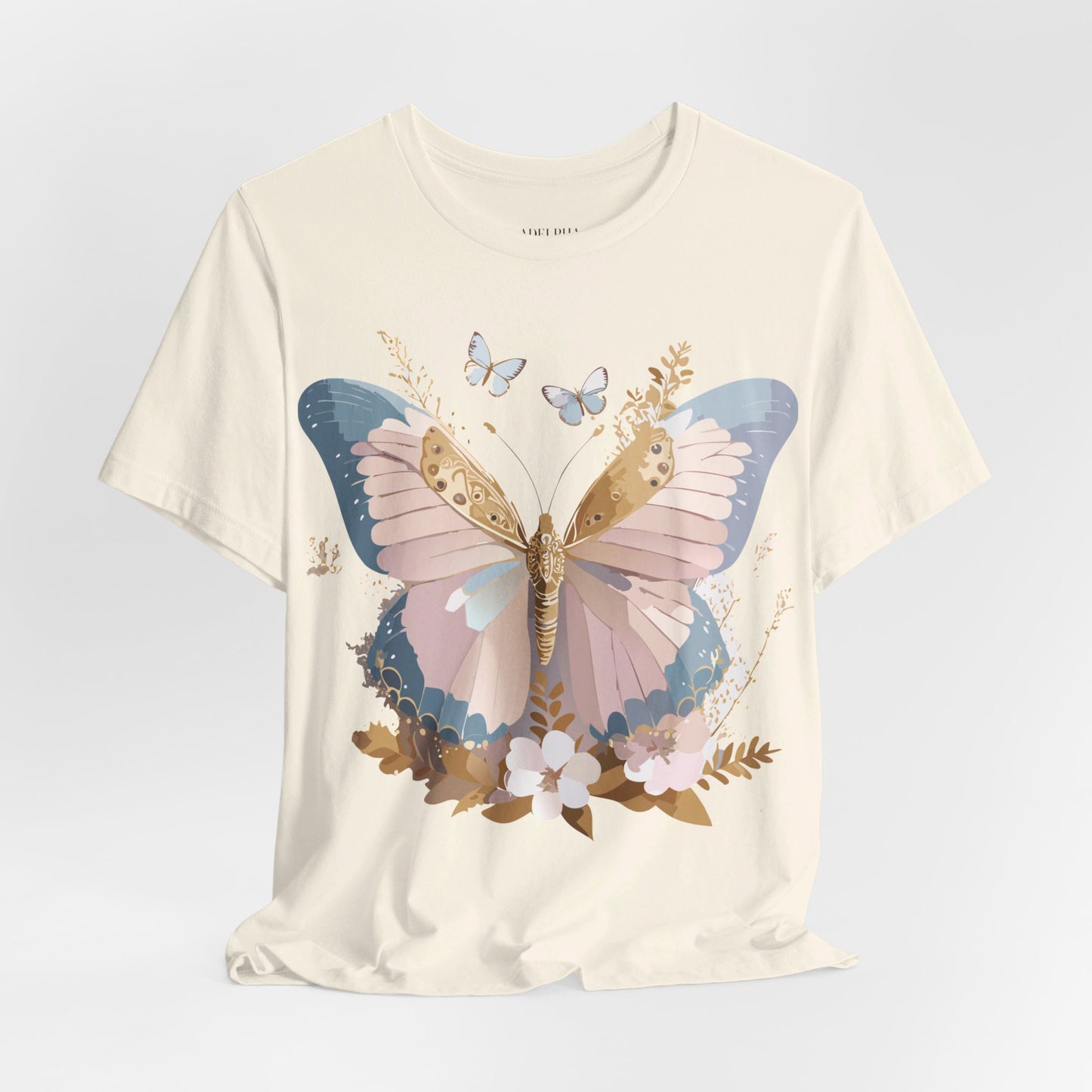 T-shirt en coton naturel avec papillon