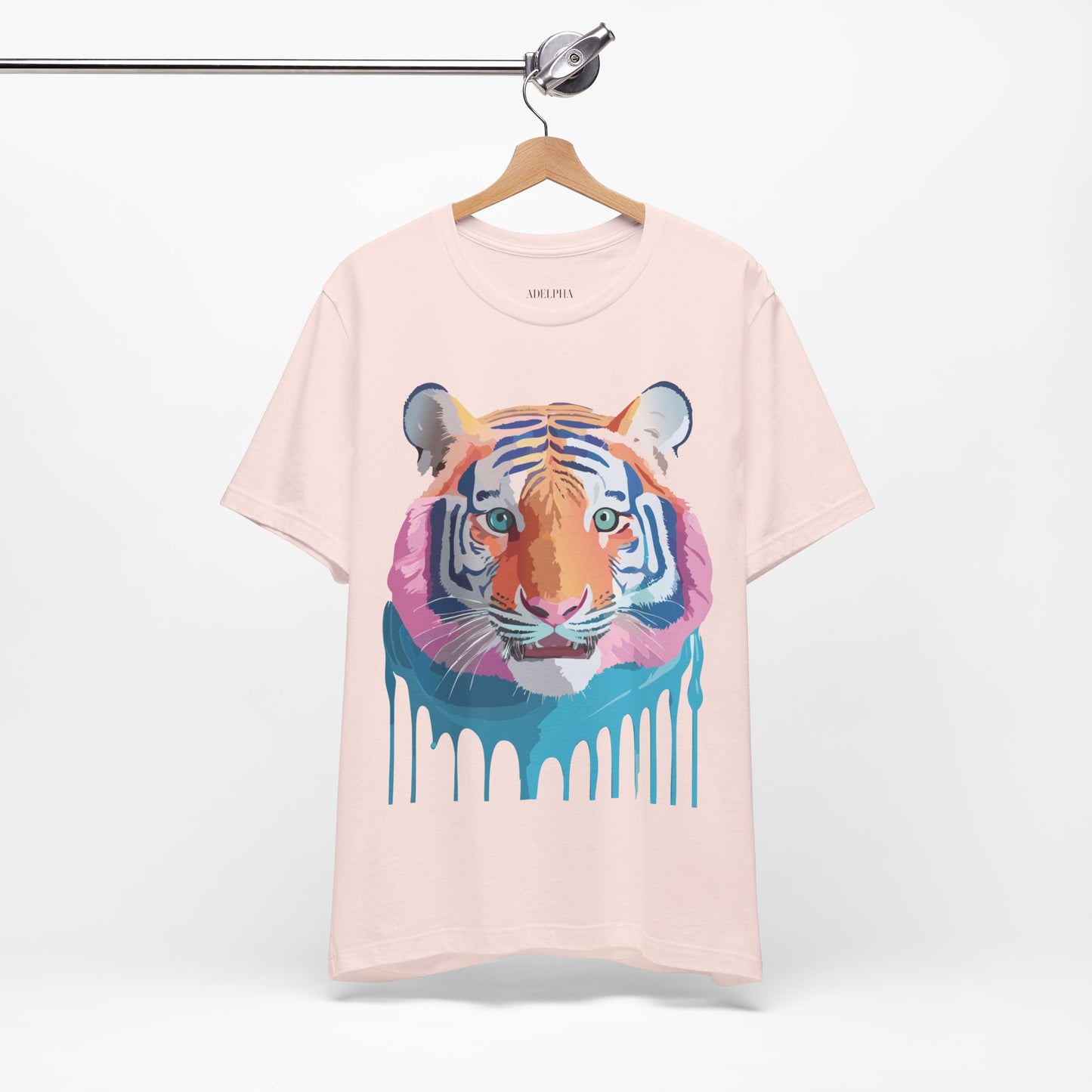 Natural Cotton Tee Shirt with Tiger