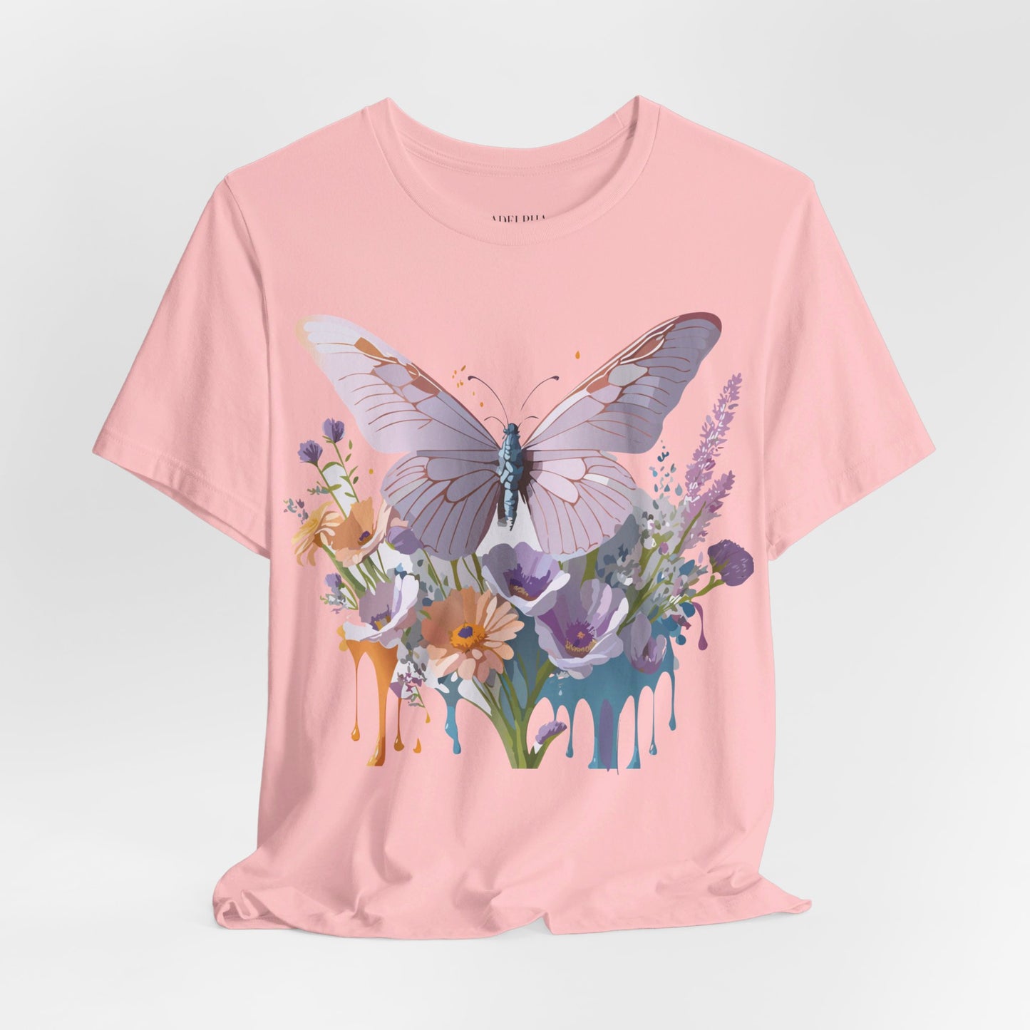 T-Shirt aus natürlicher Baumwolle mit Schmetterling