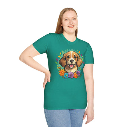 Dog Lover Unisex Animal Print T Shirt Cotton Tee Gildan Softstyle 64000