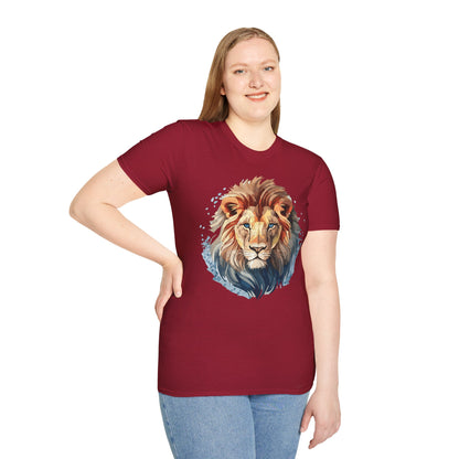 Unisex Lion Shirt Floral Lion Tee Gildan Softstyle 64000 Tee
