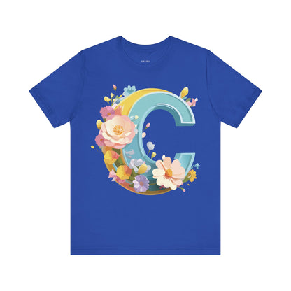 Natural Cotton Tee Shirt - Letters Collection - C Printify