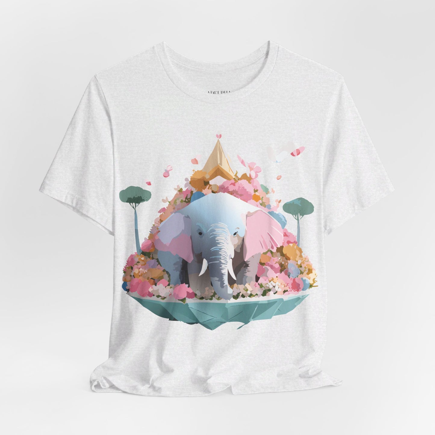 T-shirt en coton naturel avec motif éléphant