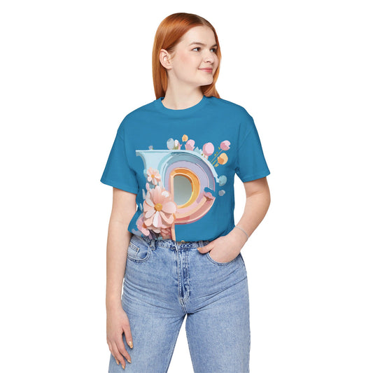 Natural Cotton Tee Shirt - Letters Collection - P Printify