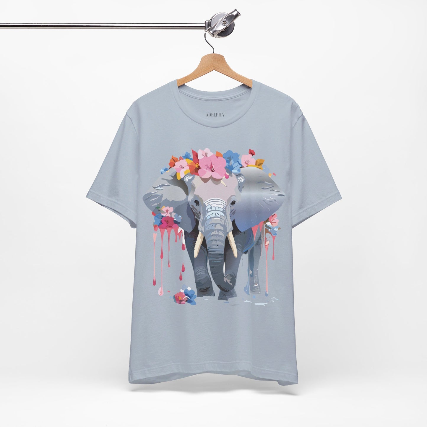 T-shirt en coton naturel avec motif éléphant