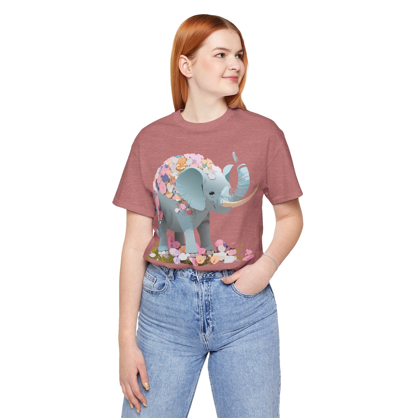 T-Shirt aus natürlicher Baumwolle mit Elefant