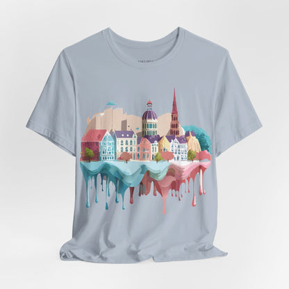 Natural Cotton Tee Shirt - Beautiful Places Collection - Warnemünde and Rostock - Germany Printify