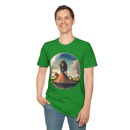 Lion Graphic T Shirt Unisex Softstyle 64000 Gildan 100 Percent Cotton Tee