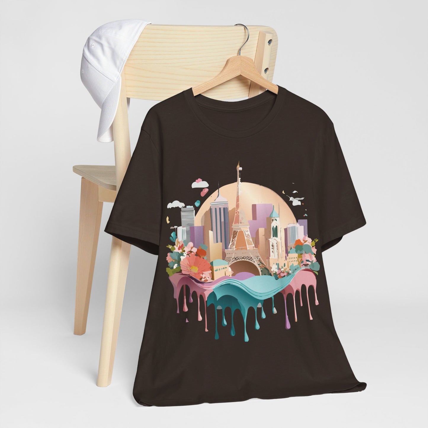 Natural Cotton Tee Shirt - Beautiful Places Collection - Paris Printify