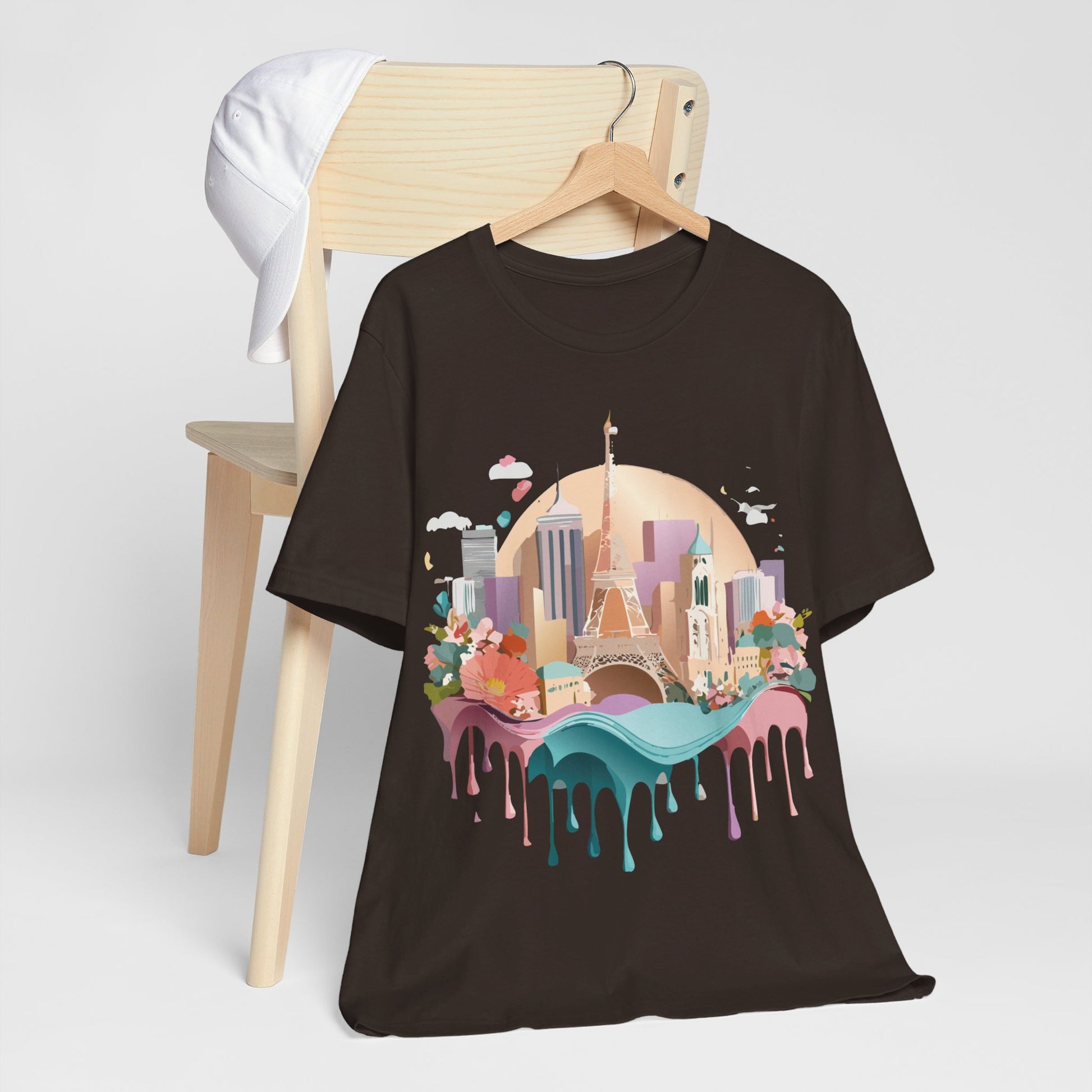Natural Cotton Tee Shirt - Beautiful Places Collection - Paris Printify