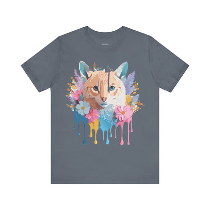 Natural Cotton Tee Shirt with Cat Printify